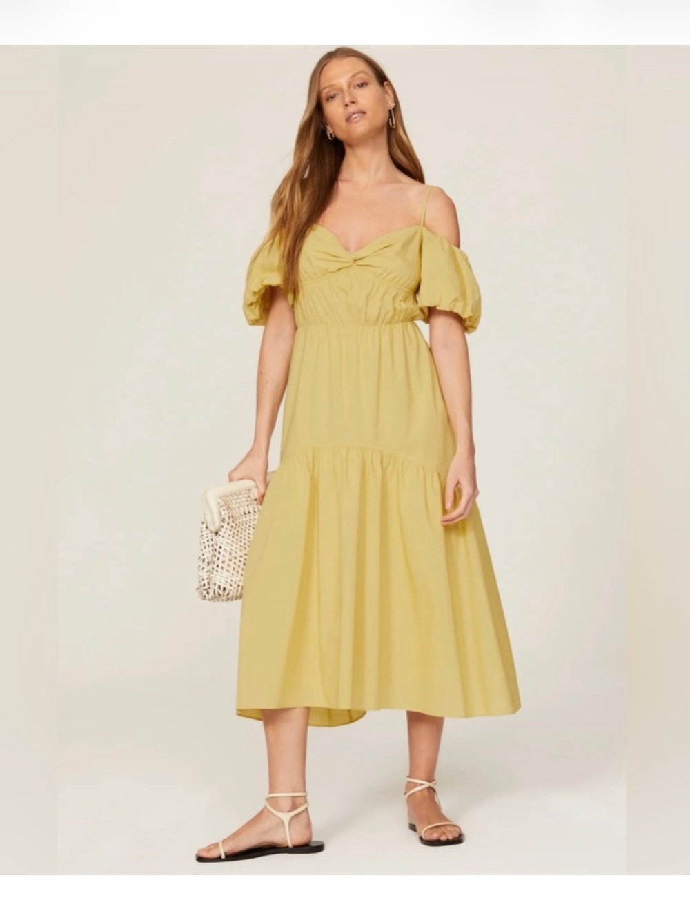 Vince Cold-Shoulder Spaghetti Strap Midi Dress size 6